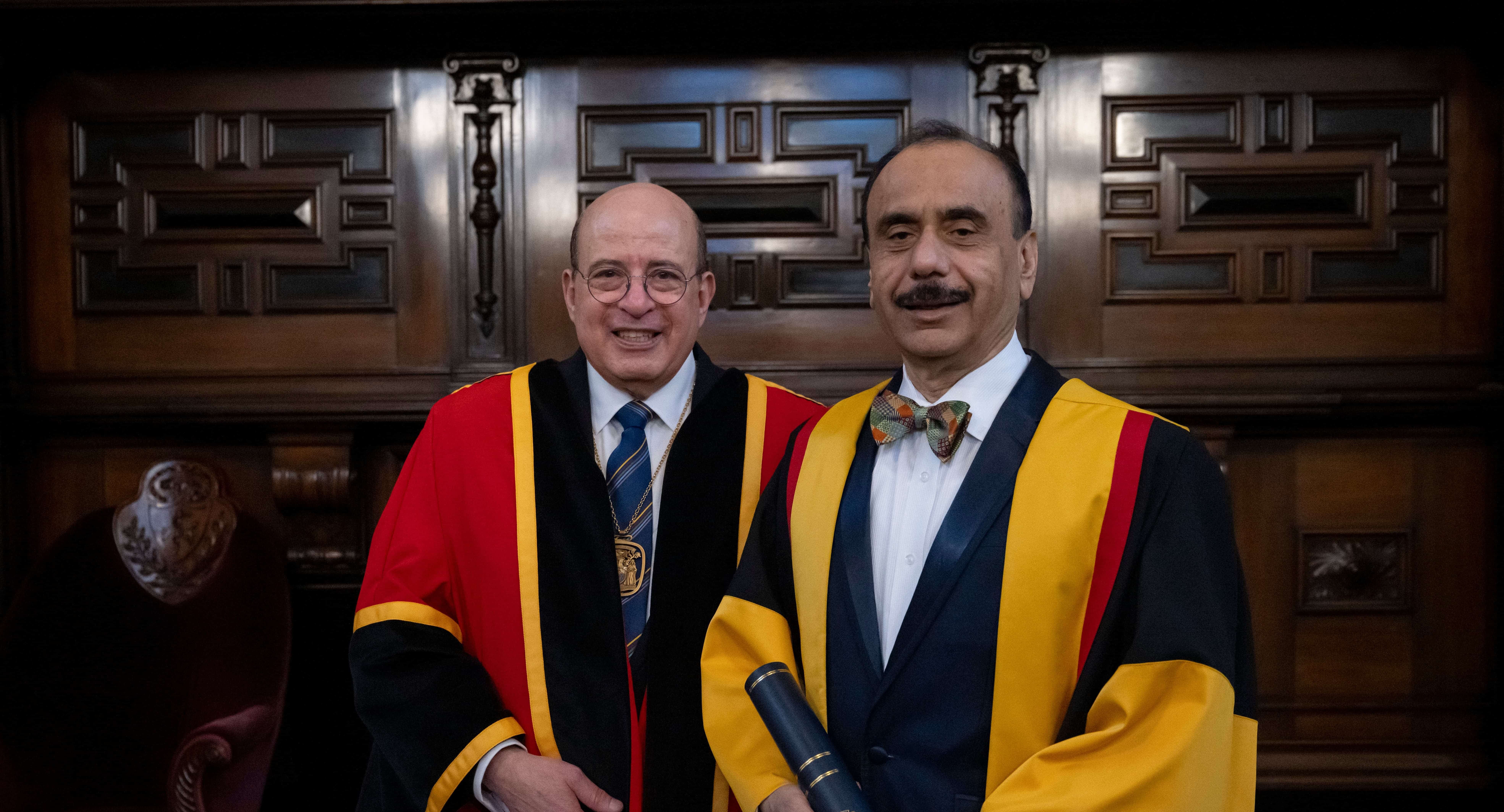 Professor Tewari with College President, Professor Hany Eteiba